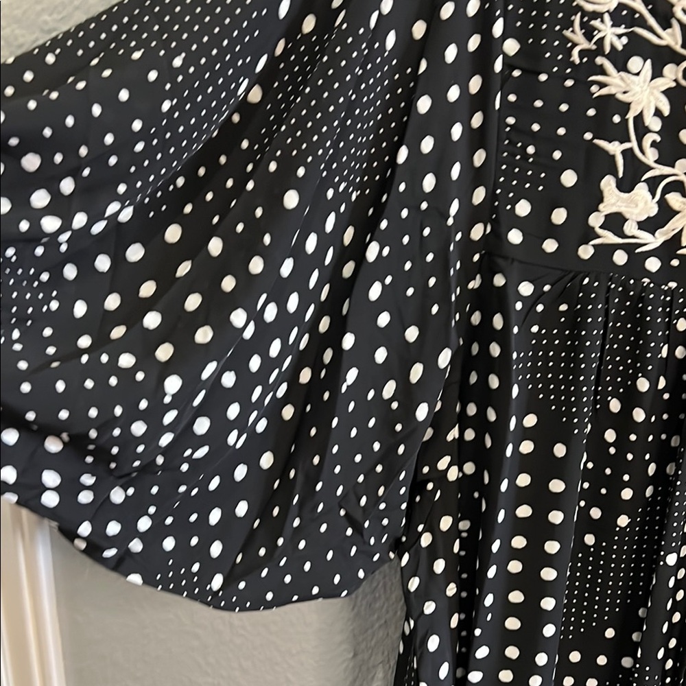 Davi & Dani Black and Cream Polka Dot Dress NWT 1X - Picture 6 of 7